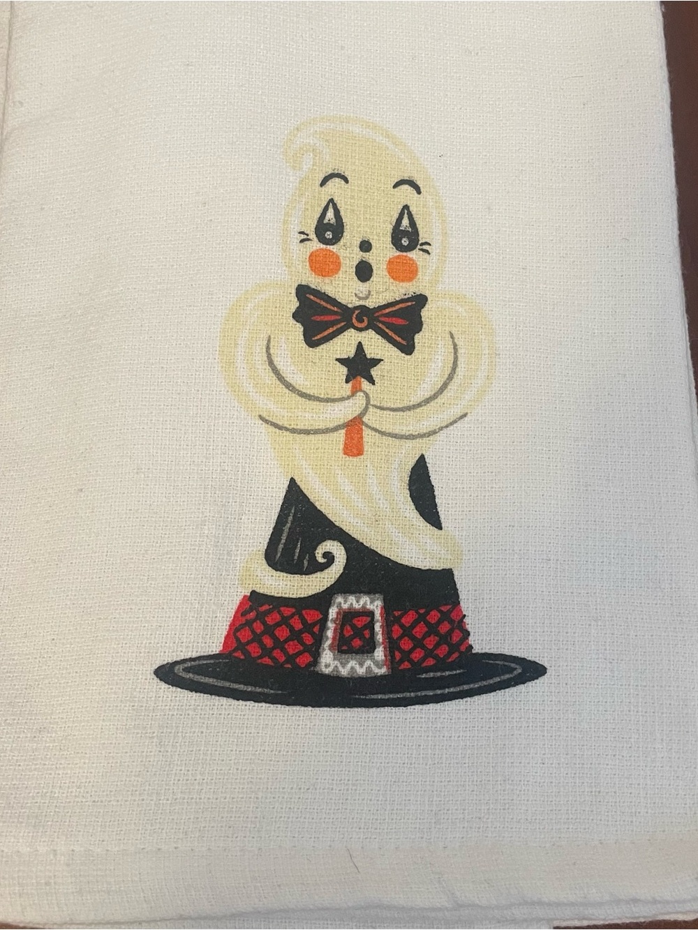 NWT JOHANNA PARKER SET 2 GHOST TOWELS Hand Tea Kitchen Halloween Fall Witch Hat - Picture 2 of 9